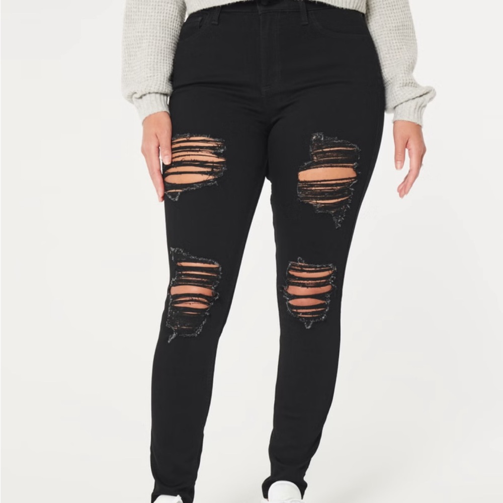 Hollister Black Skinny Distressed Jeans